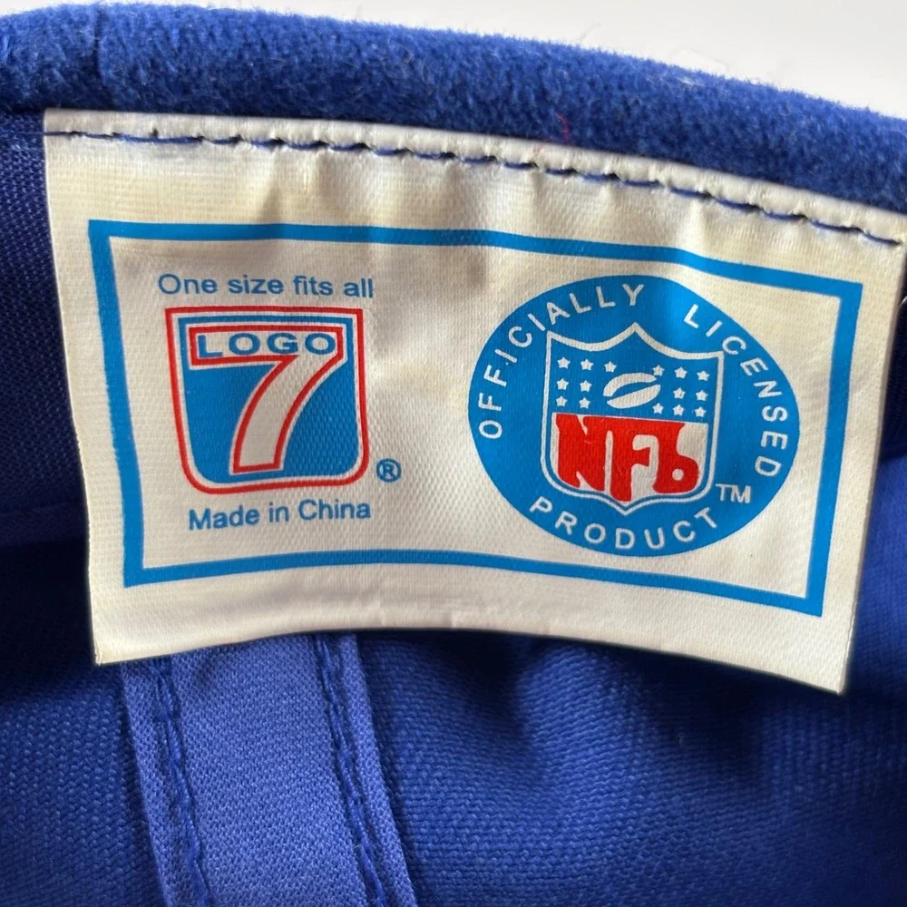 Vintage NY Giants Light-Up Hat Blue Logo7‎ NFL Adjustable Strapback Cap 90's